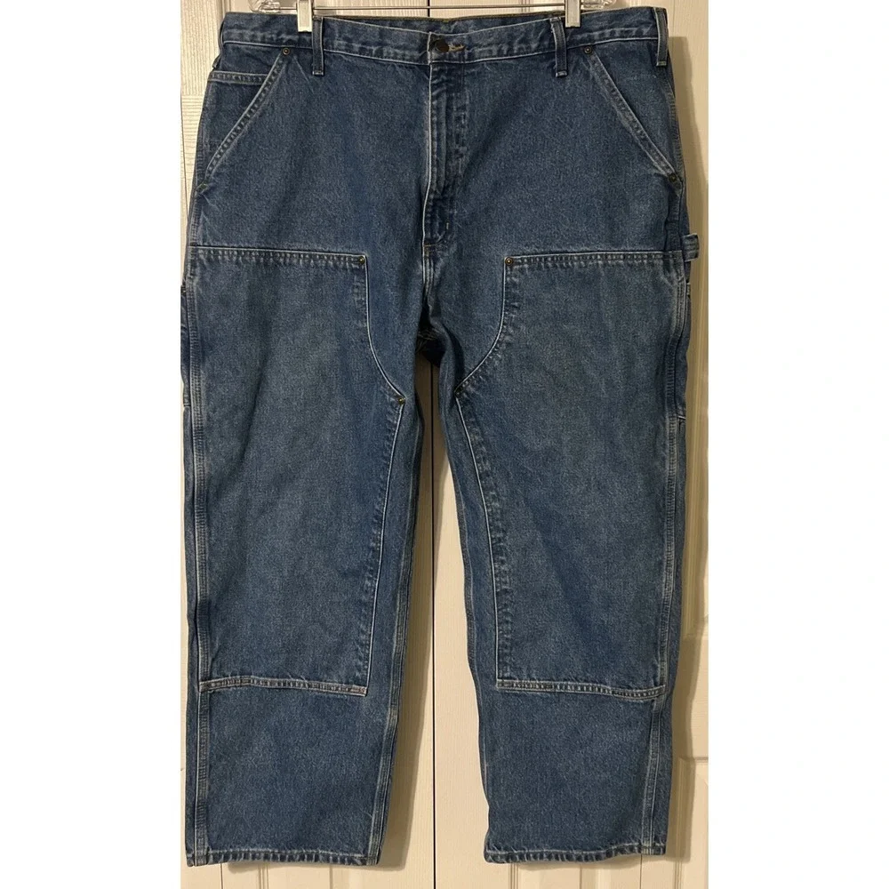Carhartt B73 DST Double Knee Original‎ Fit Blue Jeans Size 42x30 (40x30)